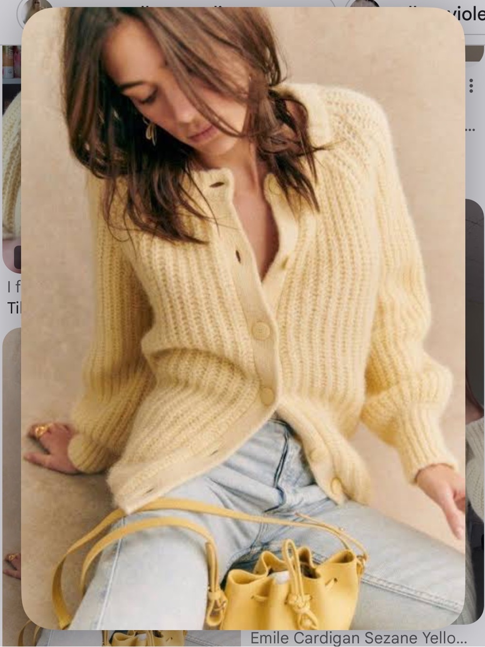 Sezane EMILE CARDIGAN butter yellow XS NWOT